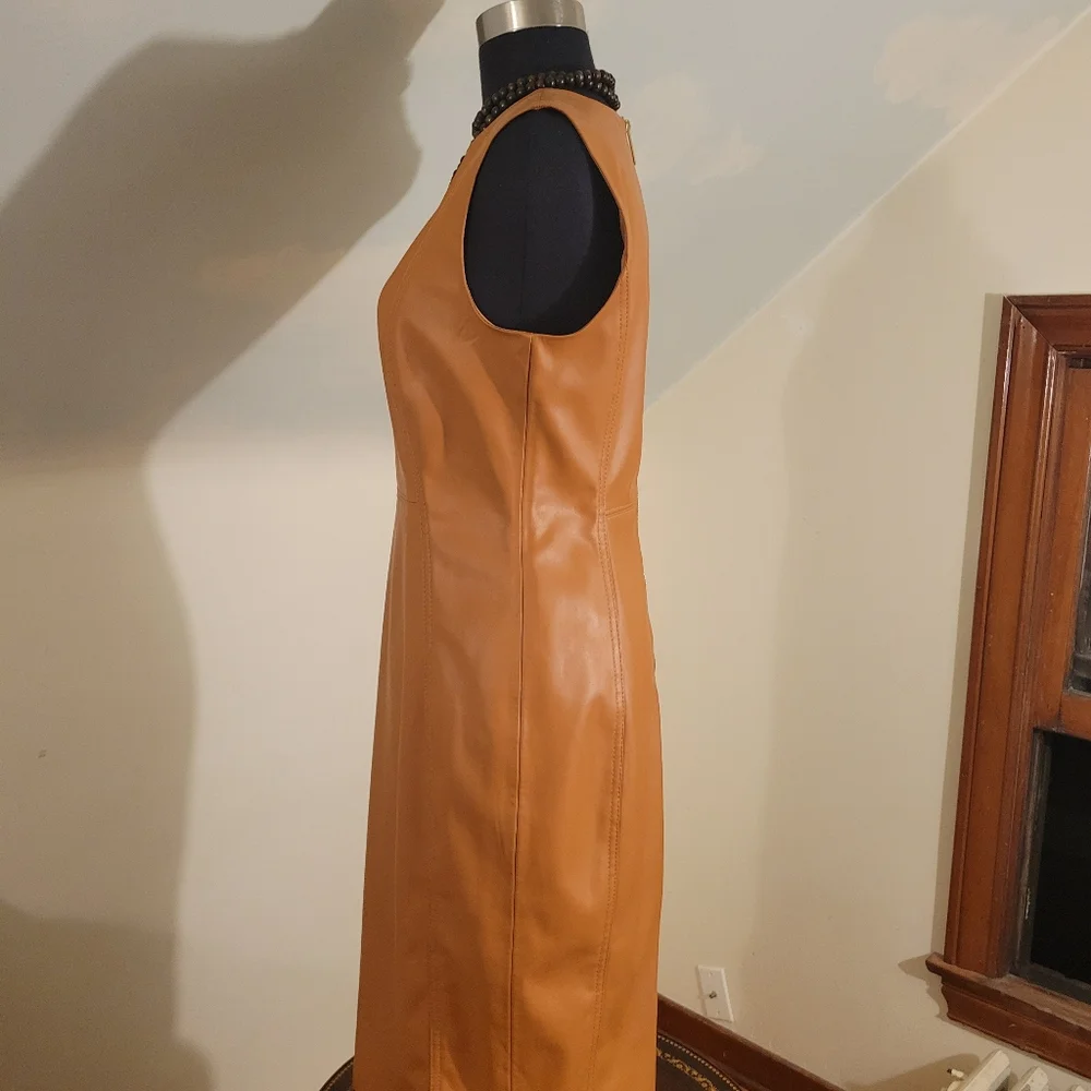 Calvin Klein Faux Leather Dress Size 8 - Picture 3 of 12